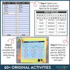 Editable Spelling Activities for ANY List of Words