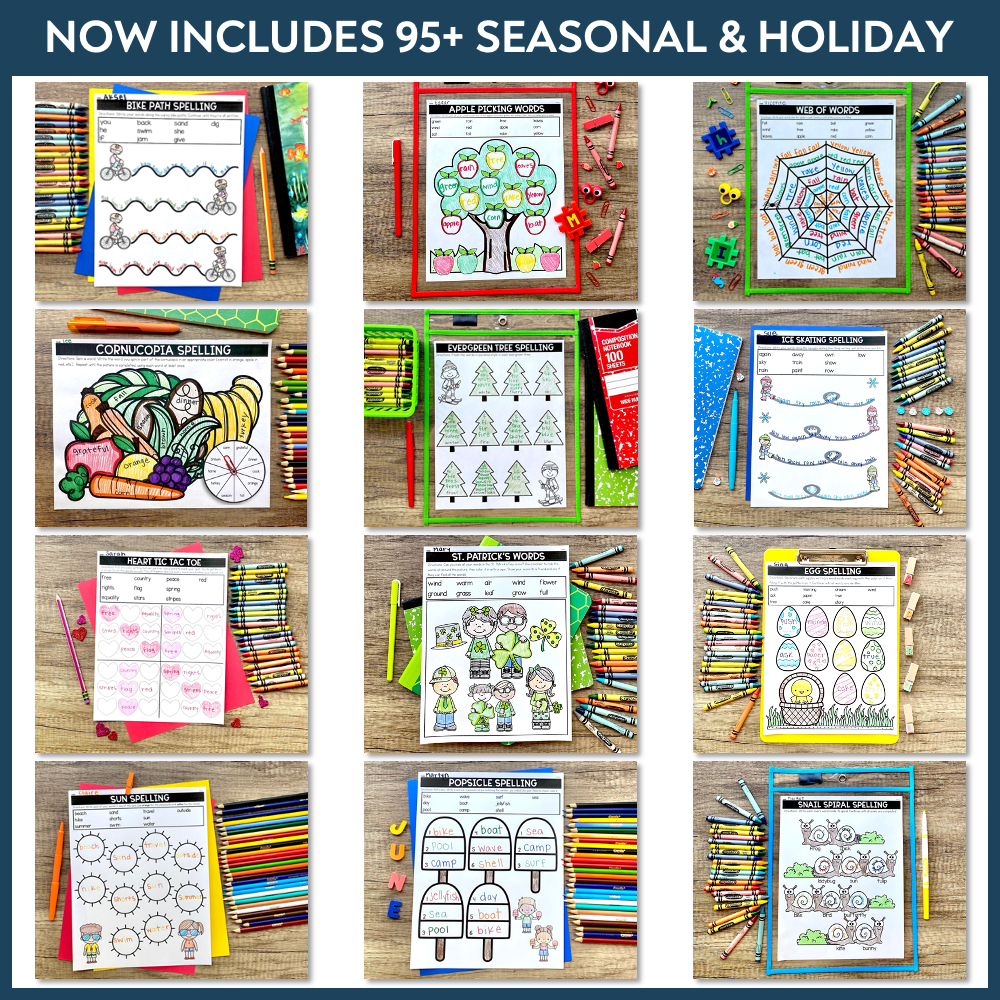 Editable Spelling Activities for ANY List of Words